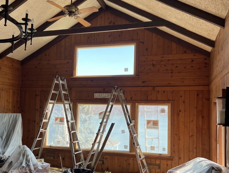 Andersen windows with views of Candlewood lake